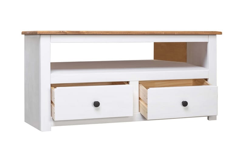 TV-hjørneskap hvit 93x55x49 cm heltre furu Panama Range - Hvit - Møbler - Mediamøbel & tv møbel - TV-benk & mediabenk
