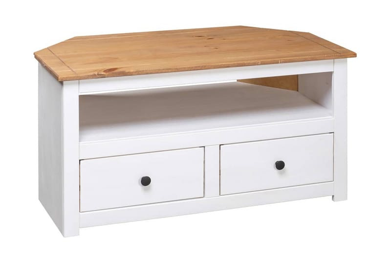 TV-hjørneskap hvit 93x55x49 cm heltre furu Panama Range - Hvit - Møbler - Mediamøbel & tv møbel - TV-benk & mediabenk