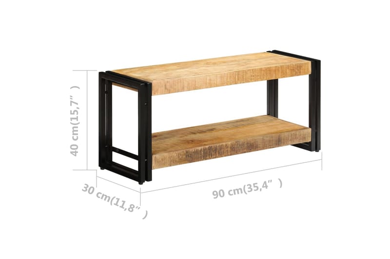 TV-skap 90x30x40 cm heltre mango - Brun - TV-benk & mediabenk