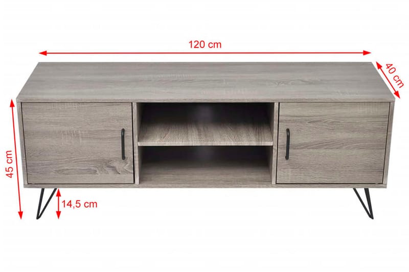 TV-skjenk 120x40x45 cm grå - Grå - Møbler - Mediamøbel & tv møbel - TV-benk & mediabenk