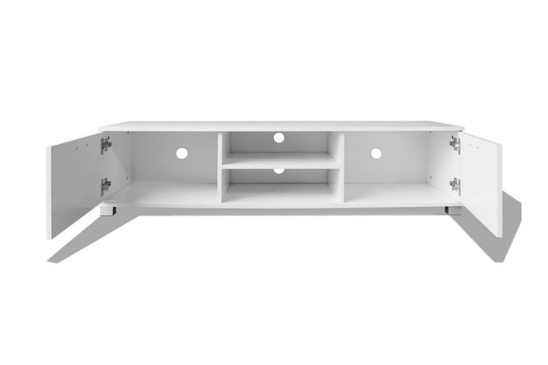 TV-skjenk høyglans hvit 140x40,3x34,7 cm - Hvit - Møbler - Mediamøbel & tv møbel - TV-benk & mediabenk