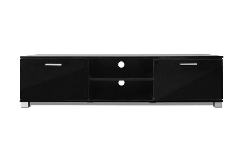 TV-skjenk høyglans svart 140x40,3x34,7 cm - Svart - TV-benk & mediabenk