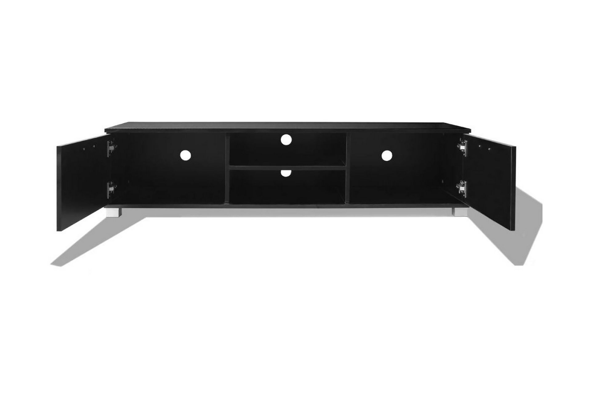 TV-skjenk høyglans svart 140x40,3x34,7 cm - Svart - Møbler - Mediamøbel & tv møbel - TV-benk & mediabenk