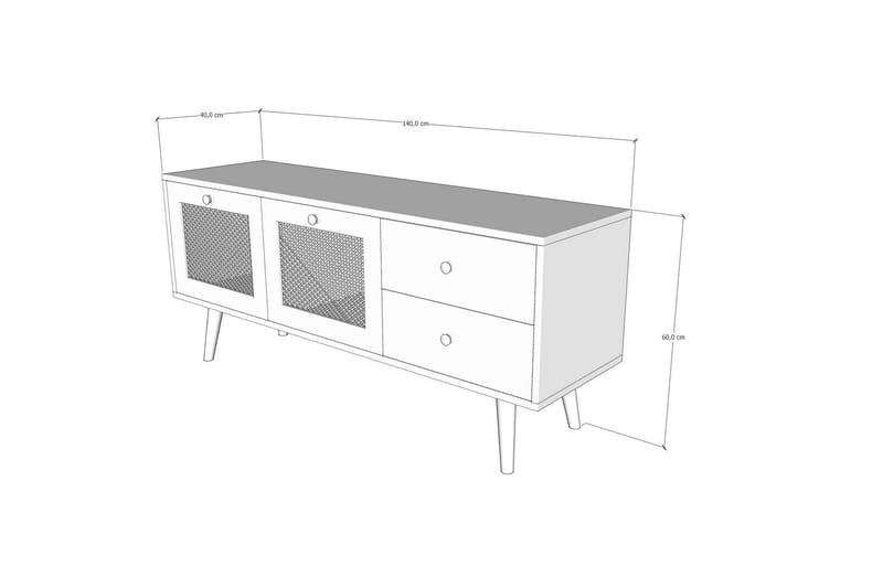TV Stand 140 cm Eik - Sand/Natur - Møbler - Mediamøbel & tv møbel - TV-benk & mediabenk