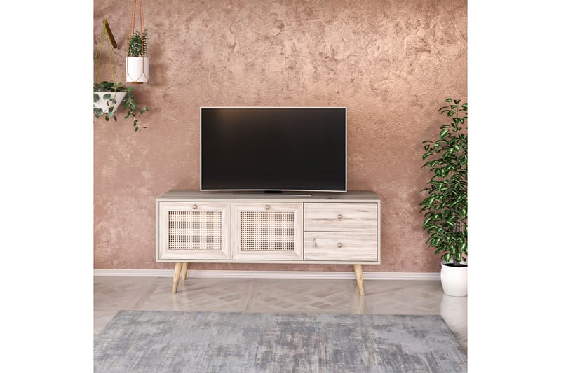 TV Stand 140 cm Eik - Sand/Natur - Møbler - Mediamøbel & tv møbel - TV-benk & mediabenk