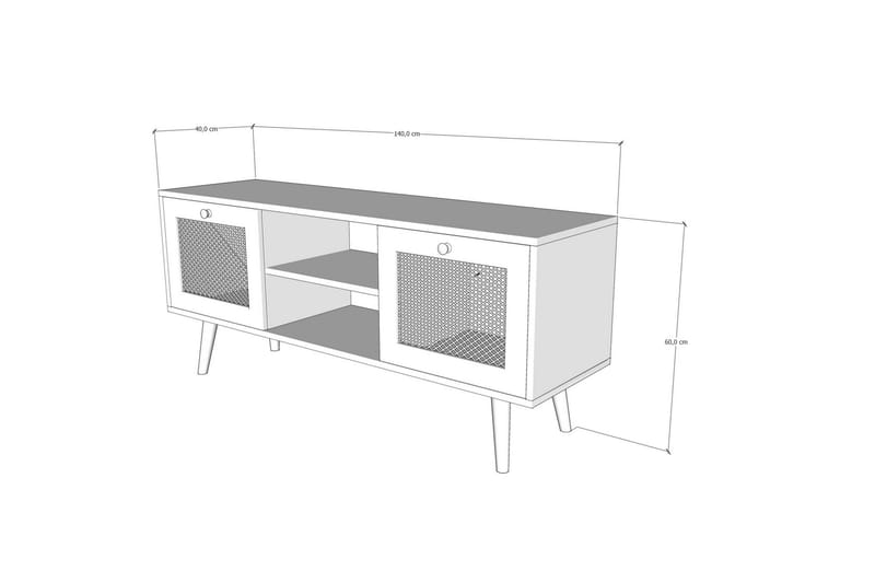 TV Stand 140 cm Eik - Sand/Natur - Møbler - Mediamøbel & tv møbel - TV-benk & mediabenk