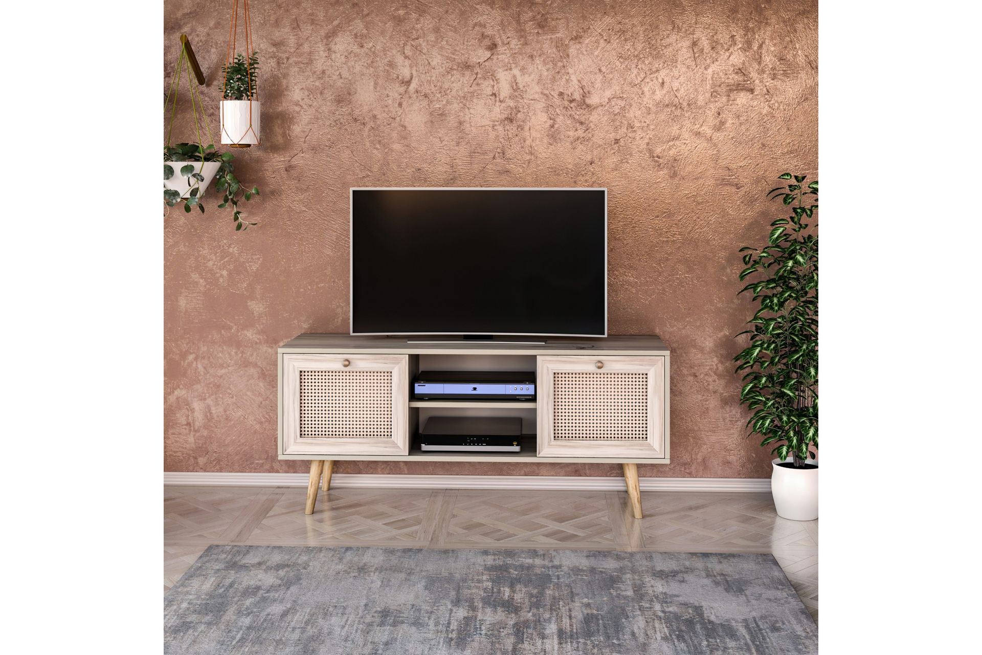 TV Stand 140 cm Eik - Sand/Natur - Møbler - Mediamøbel & tv møbel - TV-benk & mediabenk