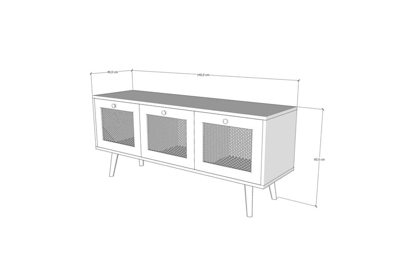 TV Stand 140 cm Eik - Sand/Natur - Møbler - Mediamøbel & tv møbel - TV-benk & mediabenk