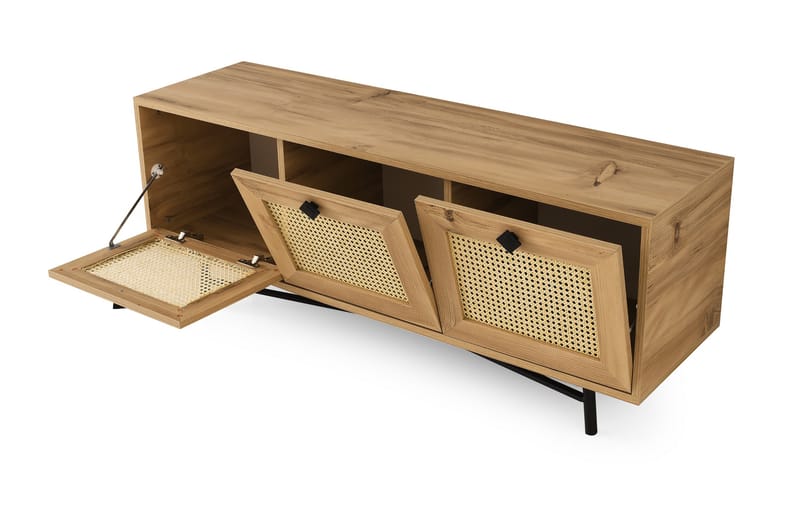 TV Stand 140 cm Eik/Svart - Natur/Svart - Møbler - Mediamøbel & tv møbel - TV-benk & mediabenk