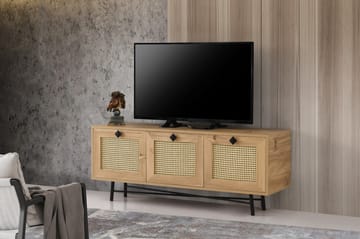 TV Stand 140 cm Eik/Svart - Natur/Svart - Møbler - Mediamøbel & tv møbel - TV-benk & mediabenk