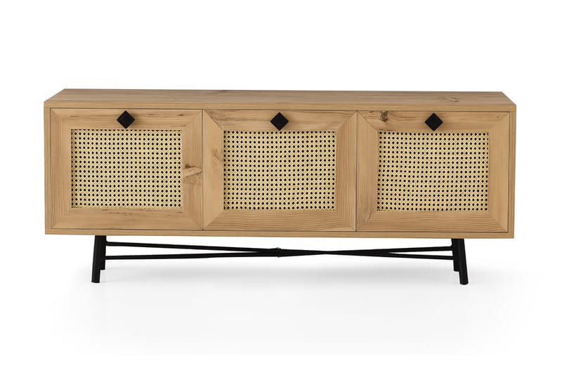 TV Stand 140 cm Eik/Svart - Natur/Svart - Møbler - Mediamøbel & tv møbel - TV-benk & mediabenk