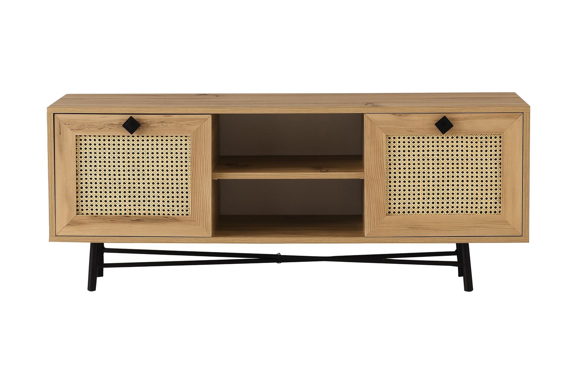 TV Stand 140 cm Eik/Svart - Natur/Svart - Møbler - Mediamøbel & tv møbel - TV-benk & mediabenk