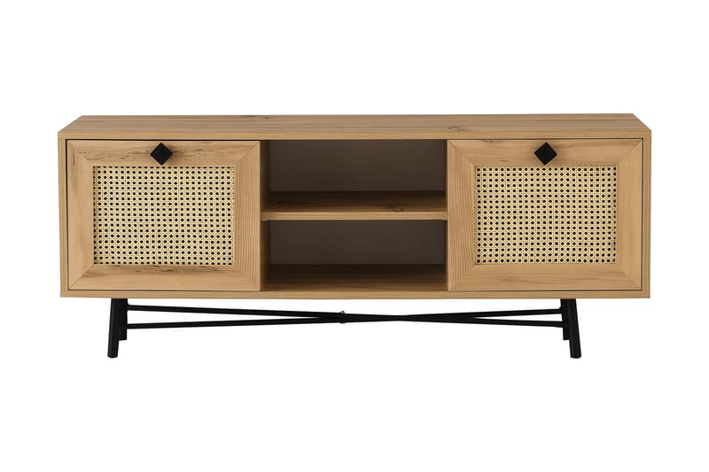 TV Stand 140 cm Eik/Svart - Natur/Svart - Møbler - Mediamøbel & tv møbel - TV-benk & mediabenk