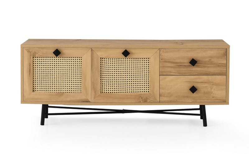 TV Stand 140 cm Eik/Svart - Natur/Svart - Møbler - Mediamøbel & tv møbel - TV-benk & mediabenk