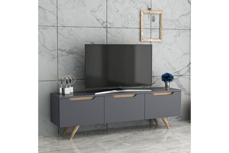 TV Stand 150 cm Antrasitt/Eik - Antrasitt/Natur - Møbler - Mediamøbel & tv møbel - TV-benk & mediabenk