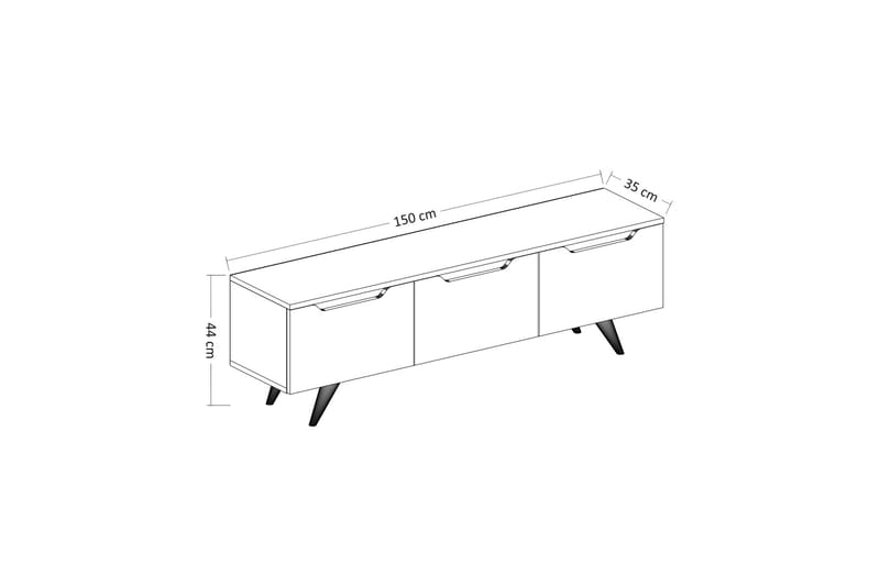 TV Stand 150 cm Antrasitt/Eik - Antrasitt/Natur - Møbler - Mediamøbel & tv møbel - TV-benk & mediabenk