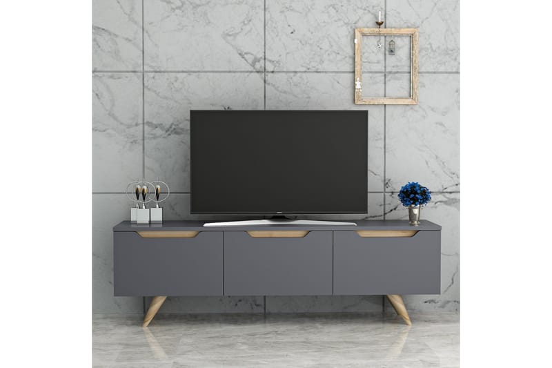 TV Stand 150 cm Antrasitt/Eik - Antrasitt/Natur - Møbler - Mediamøbel & tv møbel - TV-benk & mediabenk