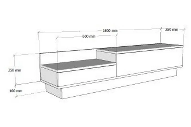 TV Stand 160 cm Eik/Hvit - Hvit/Natur - Møbler - Mediamøbel & tv møbel - TV-benk & mediabenk