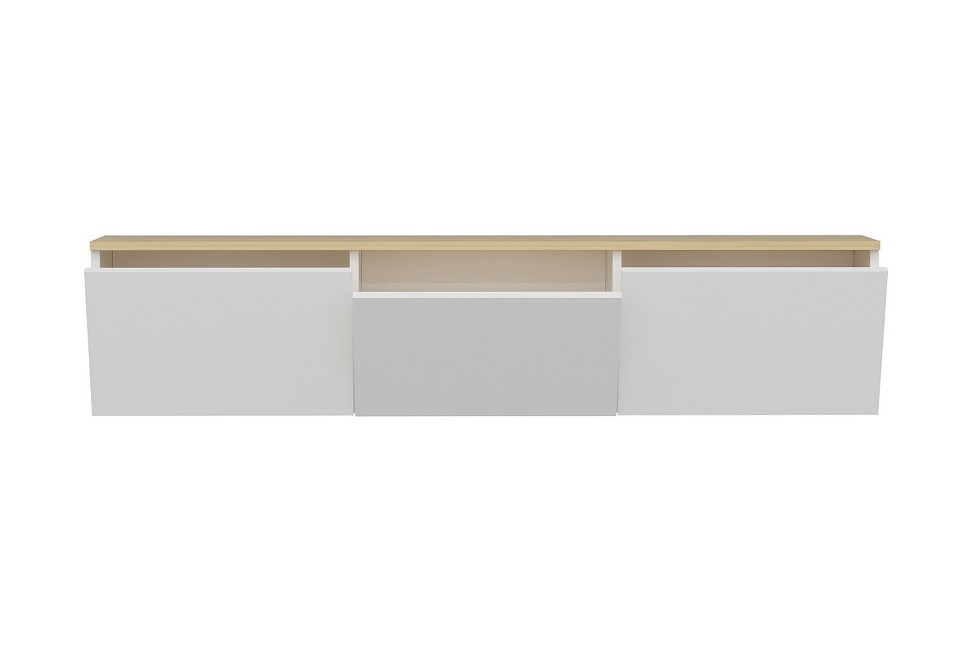 TV Stand 160 cm Hvit/Eik - Hvit/Natur - Møbler - Mediamøbel & tv møbel - TV-benk & mediabenk