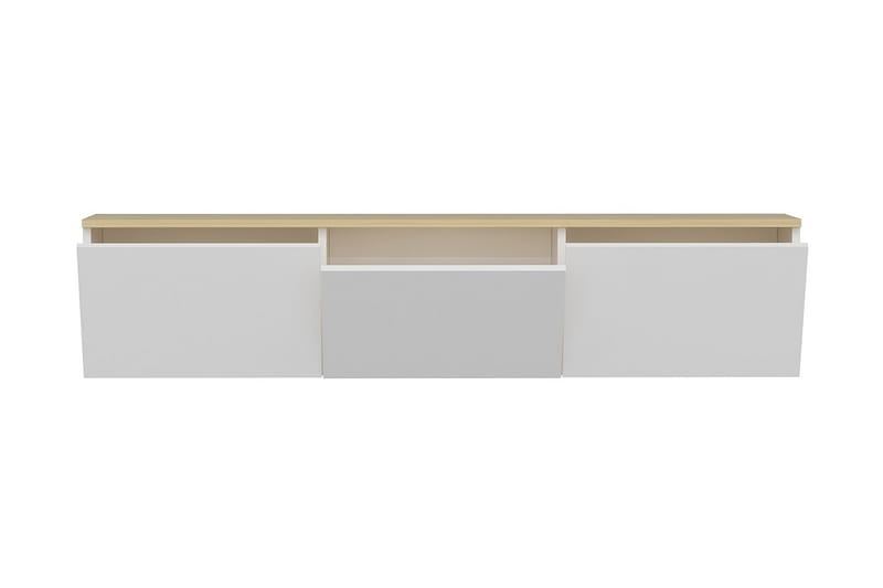 TV Stand 160 cm Hvit/Eik - Hvit/Natur - Møbler - Mediamøbel & tv møbel - TV-benk & mediabenk