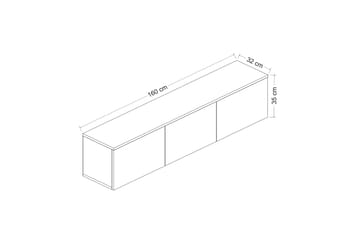 TV Stand 160 cm Hvit/Eik - Hvit/Natur - Møbler - Mediamøbel & tv møbel - TV-benk & mediabenk