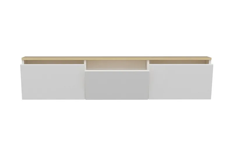 TV Stand 160 cm Hvit/Eik - Hvit/Natur - Møbler - Mediamøbel & tv møbel - TV-benk & mediabenk