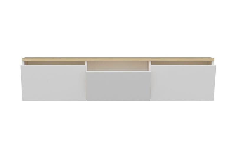 TV Stand 160 cm Hvit/Eik - Hvit/Natur - Møbler - Mediamøbel & tv møbel - TV-benk & mediabenk