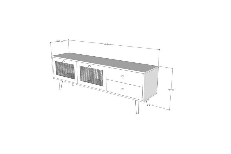 TV Stand 180 cm Eik - Sand/Natur - Møbler - Mediamøbel & tv møbel - TV-benk & mediabenk
