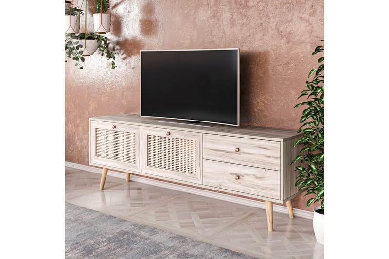 TV Stand 180 cm Eik - Sand/Natur - Møbler - Mediamøbel & tv møbel - TV-benk & mediabenk
