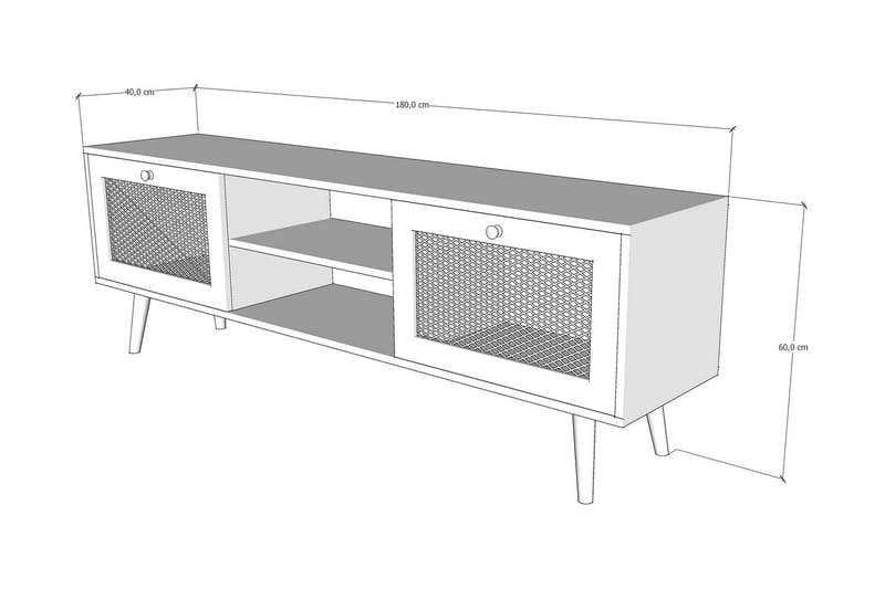 TV Stand 180 cm Eik - Sand/Natur - Møbler - Mediamøbel & tv møbel - TV-benk & mediabenk