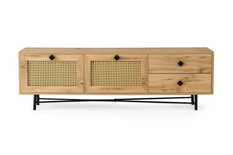 TV Stand 180 cm Eik/Svart - Natur/Svart - Møbler - Mediamøbel & tv møbel - TV-benk & mediabenk