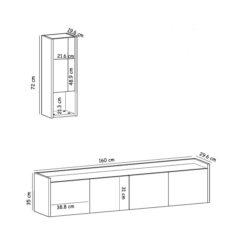 TV Stand Homitis - Møbler - Mediamøbel & tv møbel - TV-benk & mediabenk