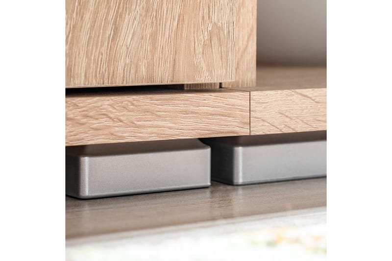 TV-veggenhet med LED-lys sonoma eik - Beige - Møbler - Mediamøbel & tv møbel - TV-benk & mediabenk