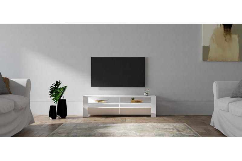 Tylar Tv-benk 140 cm - Hvit - Møbler - Mediamøbel & tv møbel - TV-benk & mediabenk