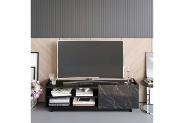 Ulica TV-benk 140 cm Dør + 3 hyller - Svart - Møbler - Mediamøbel & tv møbel - TV-benk & mediabenk