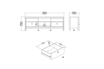 Vallvidera Tv-benk 151 cm - Hvit/Natur - Møbler - Mediamøbel & tv møbel - TV-benk & mediabenk