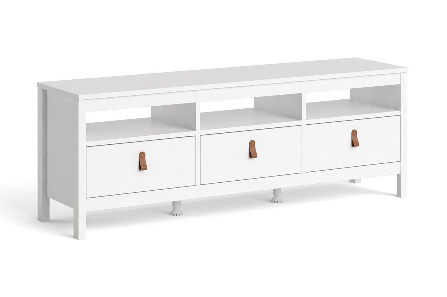 Vallvidera Tv-benk 151 cm - Hvit/Natur