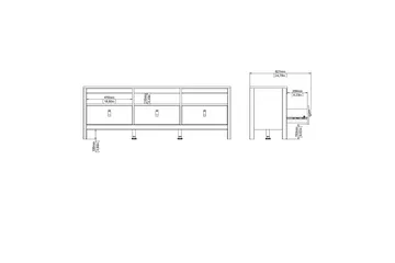 Vallvidera Tv-benk 151 cm - Hvit/Natur - Møbler - Mediamøbel & tv møbel - TV-benk & mediabenk