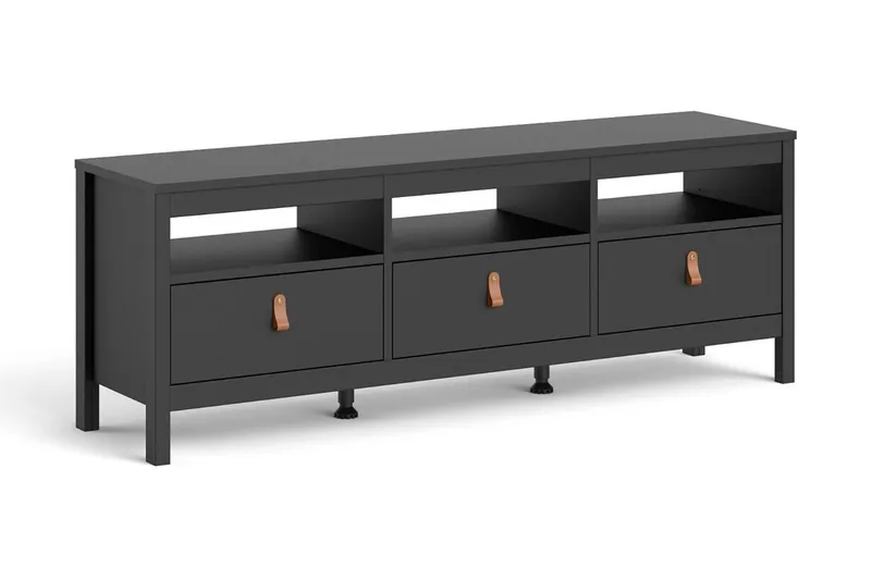 Vallvidera Tv-benk 151 cm, Svart/Natur