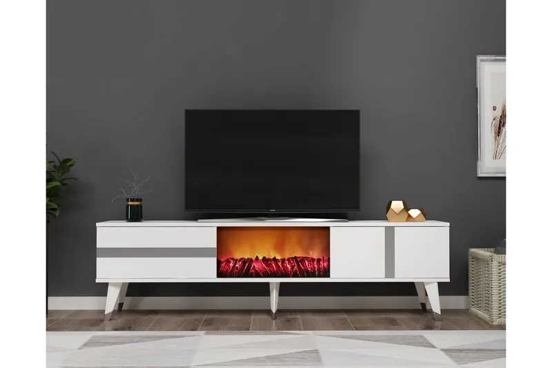 Vania TV-benk 150 cm, Sølv
