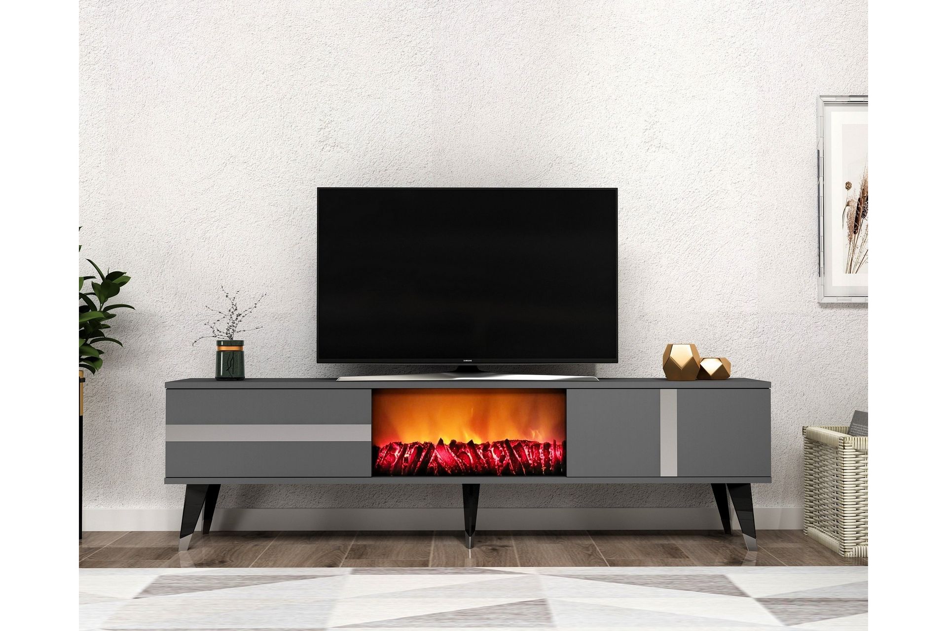 Vania TV-benk 150 cm - Sølv - Møbler - Mediamøbel & tv møbel - TV-benk & mediabenk