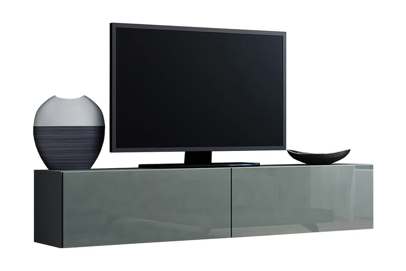 Vasil TV-benk 140x40x30 cm - Svart/Grå - Møbler - Mediamøbel & tv møbel - TV-benk & mediabenk