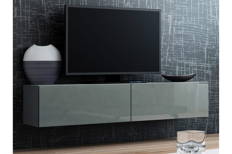 Vasil TV-benk 140x40x30 cm - Svart/Grå - Møbler - Mediamøbel & tv møbel - TV-benk & mediabenk