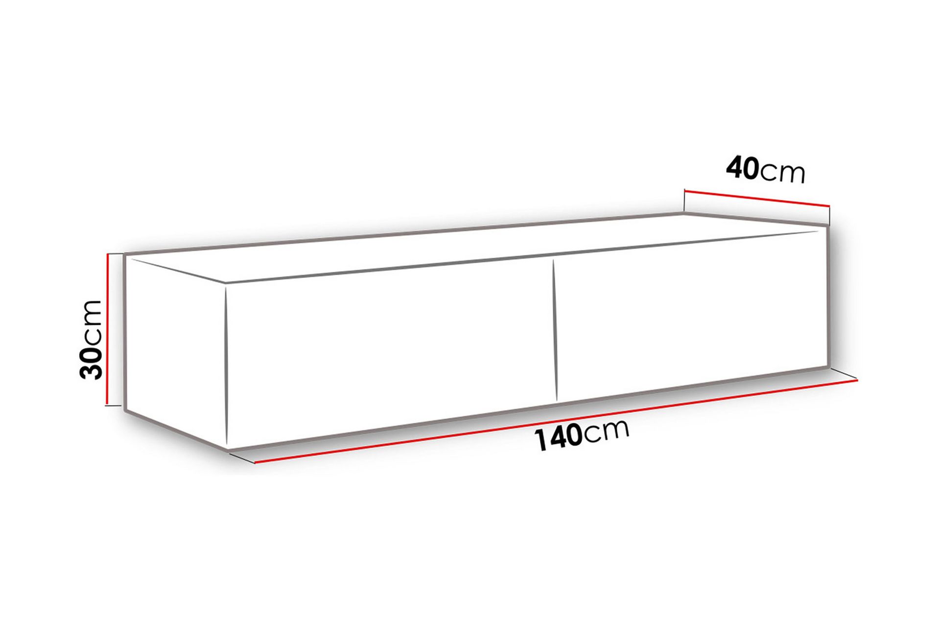 Vasil TV-benk 140x40x30 cm - Svart/Grå - Møbler - Mediamøbel & tv møbel - TV-benk & mediabenk