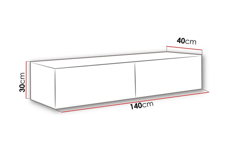 Vasil TV-benk 140x40x30 cm - Svart/Grå - Møbler - Mediamøbel & tv møbel - TV-benk & mediabenk