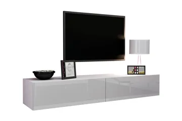 Vasil TV-benk 180 cm - Hvit/Hvit Høyglans - Møbler - Mediamøbel & tv møbel - TV-benk & mediabenk