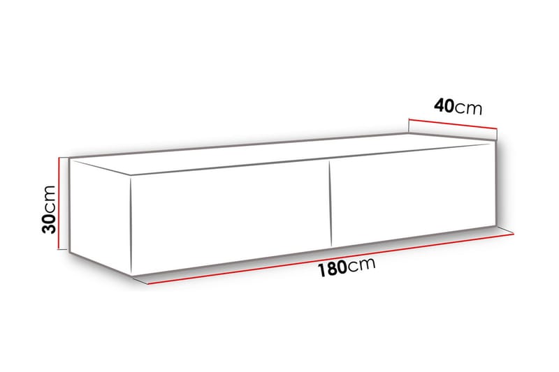 Vasil TV-benk 180 cm - Hvit/Hvit Høyglans - TV-benk & mediabenk