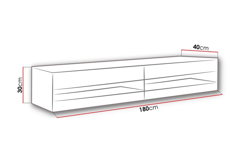 Vasil TV-benk 180x40x30 cm - Grå - TV-benk & mediabenk