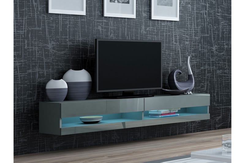 Vasil TV-benk 180x40x30 cm - Grå - Møbler - Mediamøbel & tv møbel - TV-benk & mediabenk