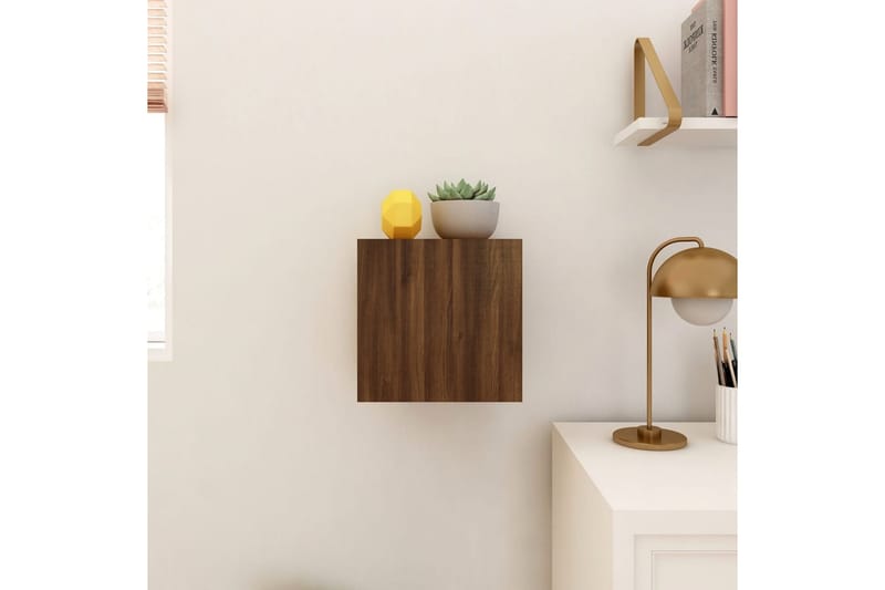 Vegghengt TV-benk brun eik 30,5x30x30 cm - Brun - Møbler - Mediamøbel & tv møbel - TV-benk & mediabenk